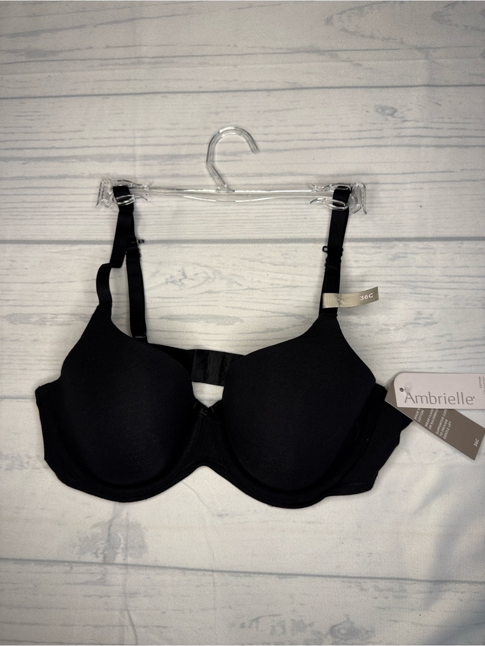 Ambrielle Black Padded Underwire Convertible Bra 36C